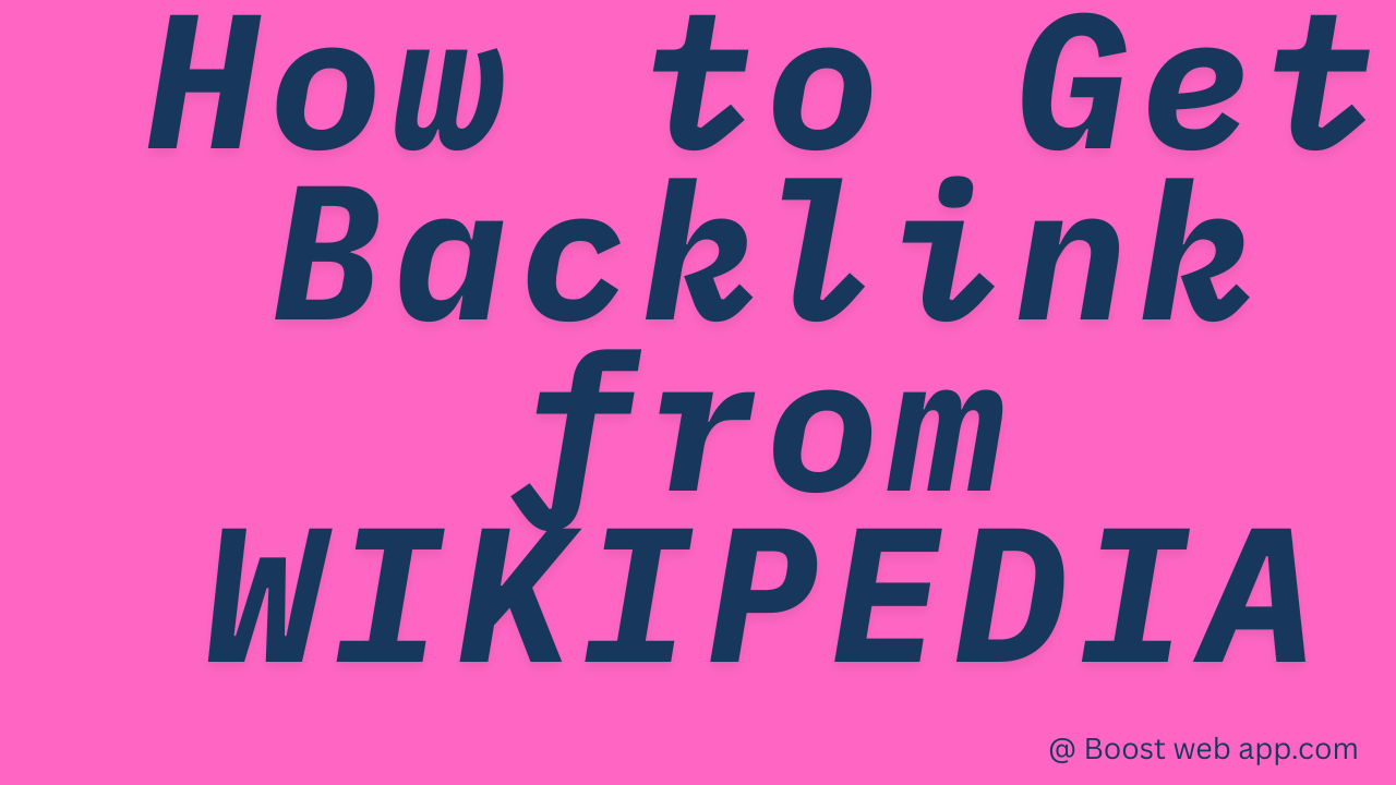 HOW TO GET BACKLINK FROM WIKIPEDIA